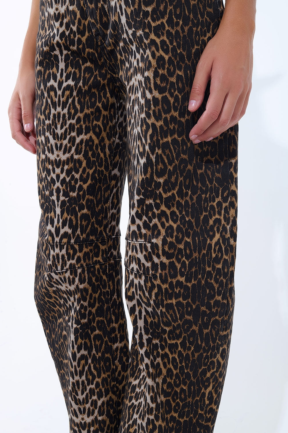 Jeans Barrel con stampa leopardo